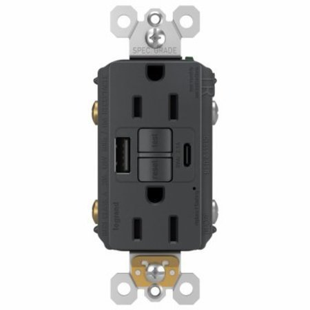 PASS & SEYMOUR 15A USB GFCI AC Graph 1597TRUSBACGC4